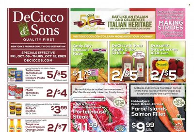 DeCicco & Sons (NY) Weekly Ad Flyer Specials October 6 to October 12, 2023