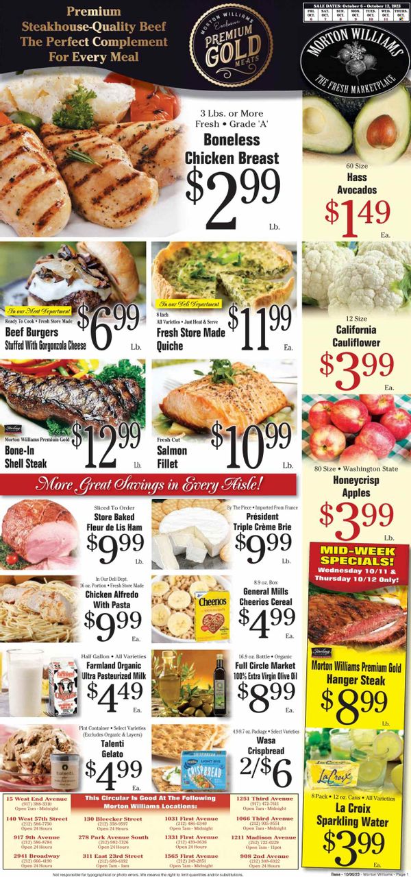 Morton Williams (NY) Weekly Ad Flyer Specials October 6 to October 12, 2023