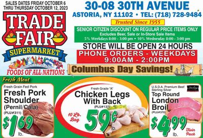 Trade Fair Supermarket (NY) Weekly Ad Flyer Specials October 6 to October 12, 2023