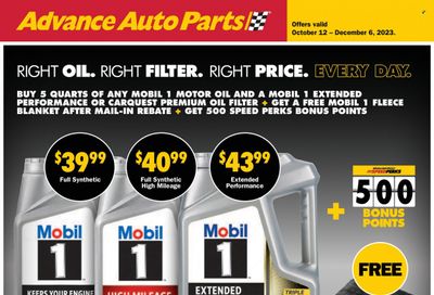 Advance Auto Parts Weekly Ad Flyer Specials October 12 to December 6, 2023