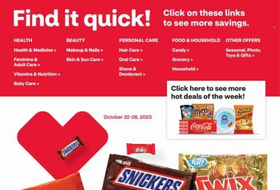 CVS Pharmacy Weekly Ad Flyer Specials October 22 to October 29, 2023