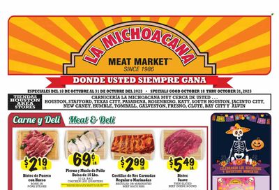 La Michoacana Meat Market (TX) Weekly Ad Flyer Specials October 18 to October 31, 2023