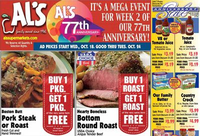 Al's Supermarket (IN) Weekly Ad Flyer Specials October 18 to October 24, 2023