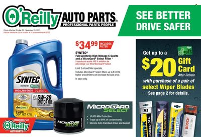 O'Reilly Auto Parts Weekly Ad Flyer Specials October 25 to November 28, 2023