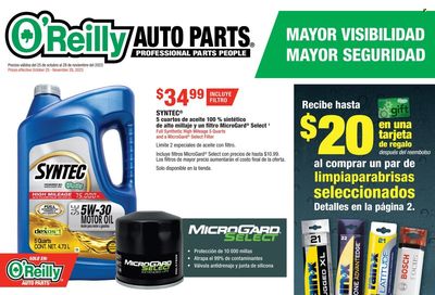 O'Reilly Auto Parts Weekly Ad Flyer Specials October 25 to November 28, 2023