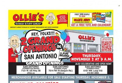 Ollie's Bargain Outlet Weekly Ad Flyer Specials November 2 to November 7, 2023