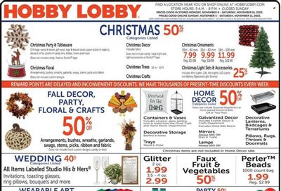Hobby Lobby Weekly Ad Flyer Specials November 5 to November 11, 2023