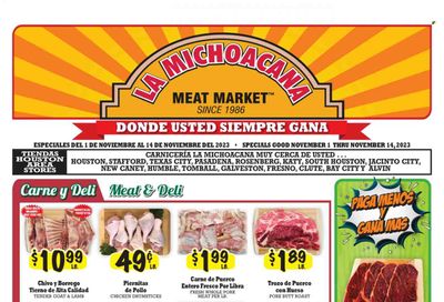 La Michoacana Meat Market (TX) Weekly Ad Flyer Specials November 1 to November 14, 2023