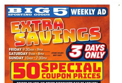 Big 5 (AZ, CA, CO, ID, NM, OR, UT, WA) Weekly Ad Flyer Specials November 10 to November 12, 2023