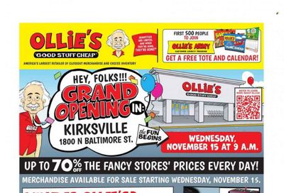 Ollie's Bargain Outlet Weekly Ad Flyer Specials November 15 to November 21, 2023