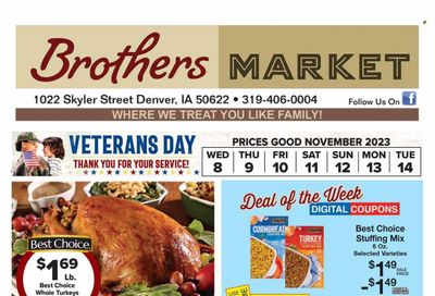 Brothers Market (IA, KS, MO) Weekly Ad Flyer Specials November 8 to November 14, 2023