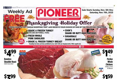 Pioneer Supermarkets (NJ, NY) Weekly Ad Flyer Specials November 5 to November 11, 2023