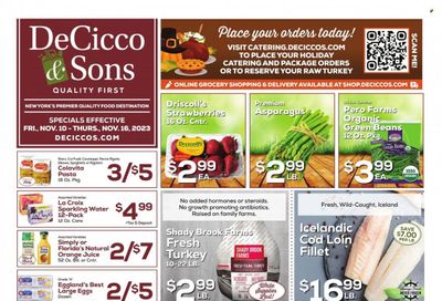 DeCicco & Sons (NY) Weekly Ad Flyer Specials November 10 to November 16, 2023