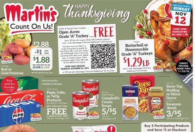 Martin’s (IN, MI) Weekly Ad Flyer Specials November 12 to November 18, 2023