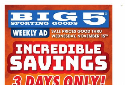 Big 5 (AZ, CA, CO, ID, NM, OR, UT, WA) Weekly Ad Flyer Specials November 13 to November 15, 2023