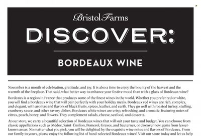 Bristol Farms (CA) Weekly Ad Flyer Specials November 1 to November 30, 2023
