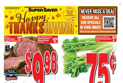 Super Saver Weekly Ad Flyer Specials November 15 to November 23, 2023