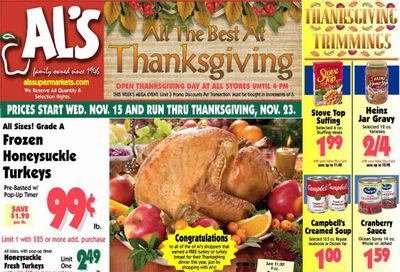 Al's Supermarket (IN) Weekly Ad Flyer Specials November 15 to November 23, 2023