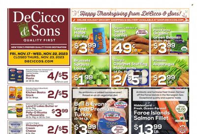 DeCicco & Sons (NY) Weekly Ad Flyer Specials November 17 to November 22, 2023