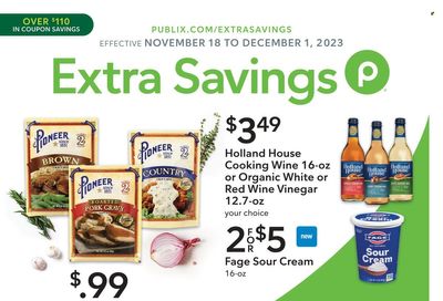 Publix (AL, FL, GA, NC, SC, TN) Weekly Ad Flyer Specials November 18 to December 1, 2023