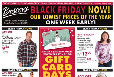 Boscov's (CT, DE, MD, NJ, NY, PA) Weekly Ad Flyer Specials November 16 to November 21, 2023