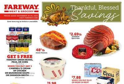 Fareway (IA) Weekly Ad Flyer Specials November 20 to November 25, 2023