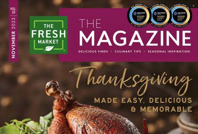 The Fresh Market Weekly Ad Flyer Specials November 1 to November 28, 2023