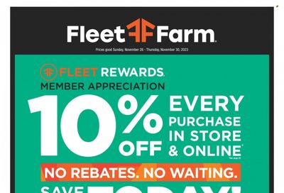Fleet Farm (IA, MN, ND, WI) Weekly Ad Flyer Specials November 26 to November 30, 2023