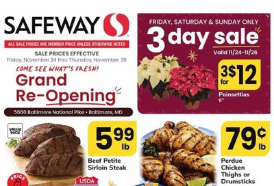 Safeway (MD) Weekly Ad Flyer Specials November 24 to November 30, 2023