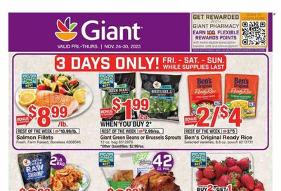 Giant Food (DE, MD, VA) Weekly Ad Flyer Specials November 24 to November 30, 2023