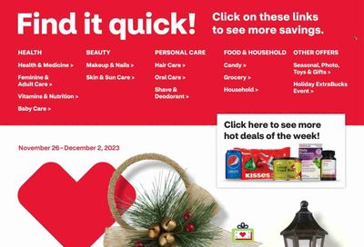 CVS Pharmacy Weekly Ad Flyer Specials November 26 to December 3, 2023 CVS Pharmacy Weekly Ad Flyer Specials November 26 to December 3, 2023