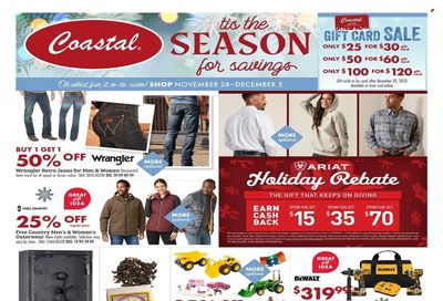 Coastal Farm & Ranch Weekly Ad Flyer Specials November 28 to December 5, 2023
