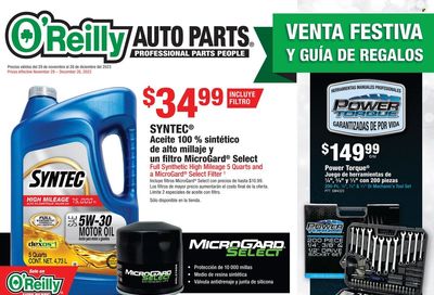 O'Reilly Auto Parts Weekly Ad Flyer Specials November 29 to December 26, 2023