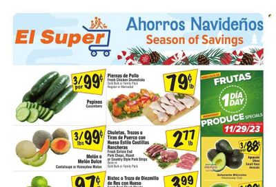El Super (CA) Weekly Ad Flyer Specials November 29 to December 5, 2023