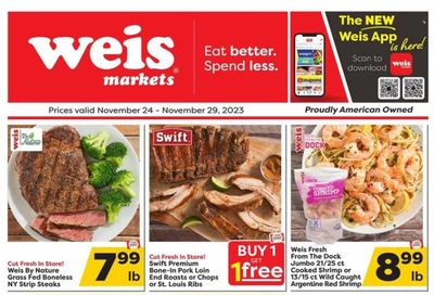 Weis (MD, NY, PA) Weekly Ad Flyer Specials November 24 to November 29, 2023