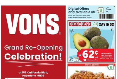 Vons (CA) Weekly Ad Flyer Specials November 29 to December 5, 2023