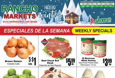 Rancho Markets (UT) Weekly Ad Flyer Specials November 28 to December 4, 2023 Rancho Markets (UT) Weekly Ad Flyer Specials November 28 to December 4, 2023