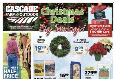 Cascade Farm And Outdoor (OR, WA) Weekly Ad Flyer Specials November 29 to December 12, 2023