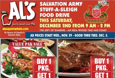Al's Supermarket (IN) Weekly Ad Flyer Specials November 29 to December 5, 2023