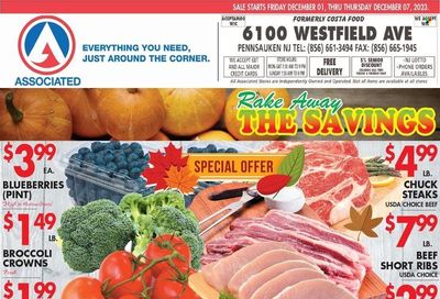 Associated Supermarkets (NY) Weekly Ad Flyer Specials December 1 to December 7, 2023