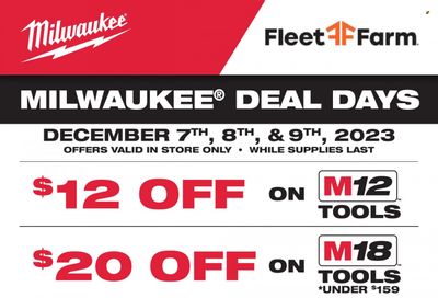 Fleet Farm (IA, MN, ND, WI) Weekly Ad Flyer Specials December 7 to December 9, 2023 Fleet Farm (IA, MN, ND, WI) Weekly Ad Flyer Specials December 7 to December 9, 2023