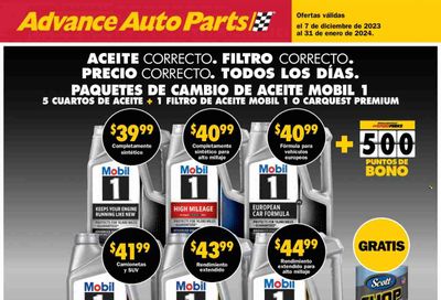 Advance Auto Parts Weekly Ad Flyer Specials December 7 to January 31, 2024