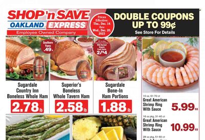 Shop ‘n Save Express (MD, PA, WV) Weekly Ad Flyer Specials December 14 to December 20, 2023