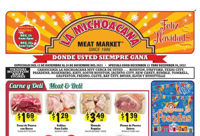 La Michoacana Meat Market (TX) Weekly Ad Flyer Specials December 13 to December 26, 2023