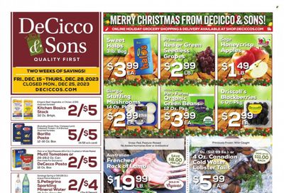 DeCicco & Sons (NY) Weekly Ad Flyer Specials December 15 to December 28, 2023