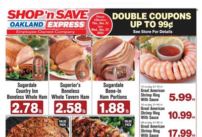 Shop ‘n Save Express (MD, PA, WV) Weekly Ad Flyer Specials December 21 to December 27, 2023
