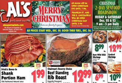 Al's Supermarket (IN) Weekly Ad Flyer Specials December 20 to December 26, 2023