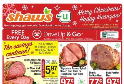 Shaw’s (MA, ME, NH, RI, VT) Weekly Ad Flyer Specials December 22 to December 28, 2023