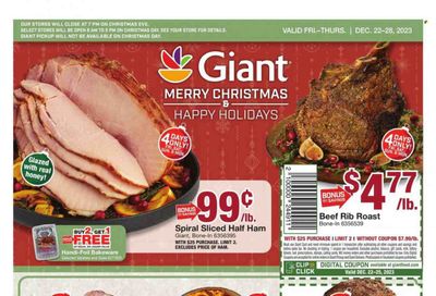 Giant Food (DE, MD, VA) Weekly Ad Flyer Specials December 22 to December 28, 2023