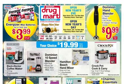 Discount Drug Mart (OH) Weekly Ad Flyer Specials December 27 to January 2, 2024